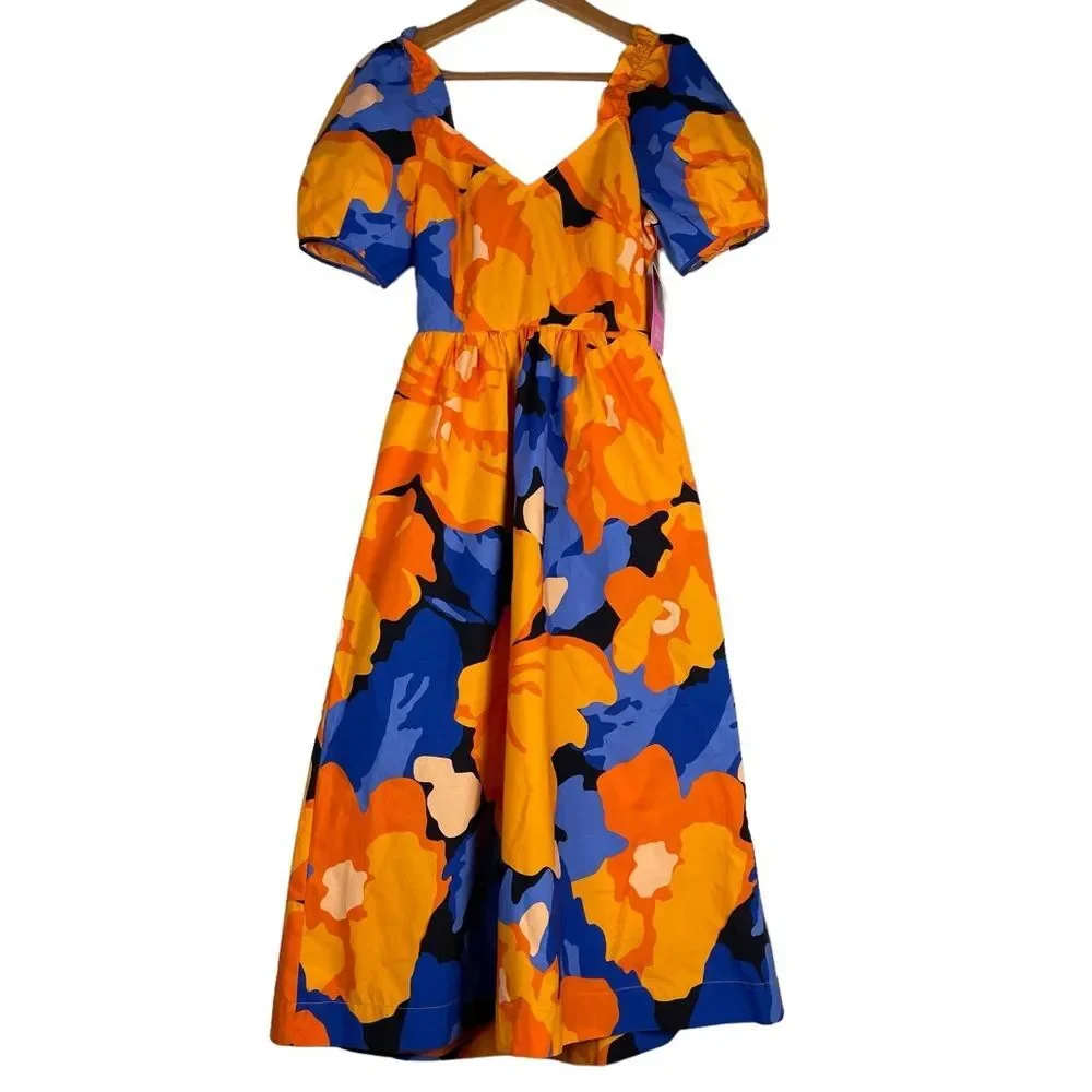 Tabitah Brown Target Floral Print Midi Dress Size 0 New with Tags‎